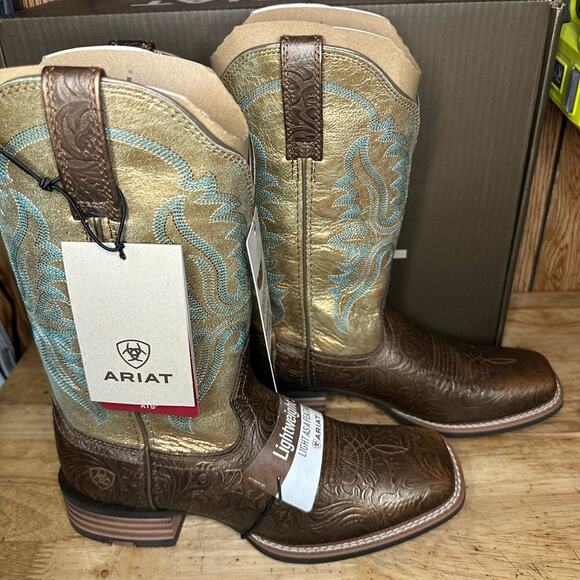 Ariat Brown and Gold Western Boots